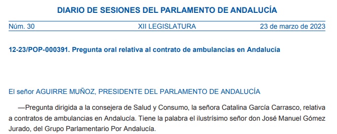 PARLAMENTO ANDALUZ SSG GRANADA CORDOBA