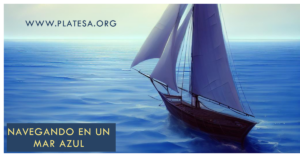 Platesa en un mar azul