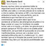 Captura de una publicación en redes sociales de una vecina de Puente Genil sobre el envío de una ambulancia A1 no asistencial.