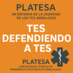 Cartel de PLATESA con el lema TES defendiendo a TES, en defensa de la dignidad de los TES andaluces
