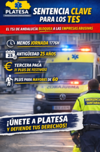 Cartel PLATESA sobre sentencia clave del TSJ de Andalucía que bloquea a empresas abusivas